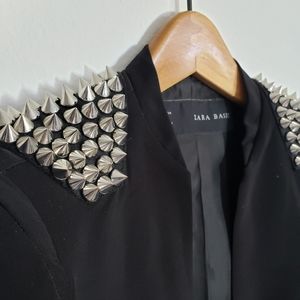 Zara shoulder studded long blazer